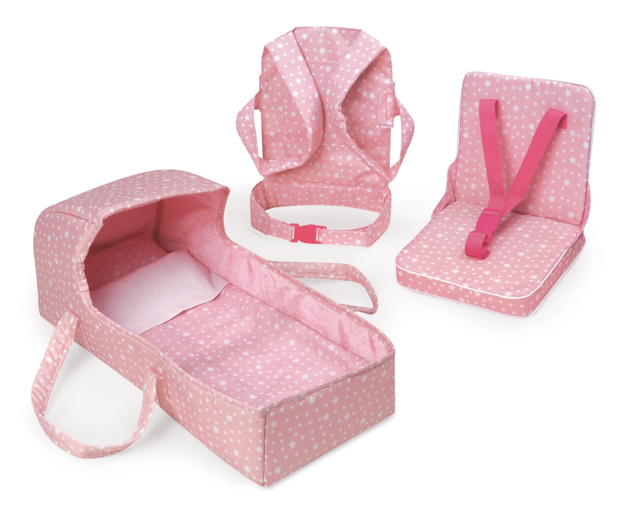 Badger Basket First Class 5-Piece Doll Travel Set - Pink/Stars